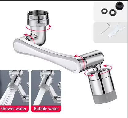 AquaTwist™ 1080° Rotating Faucet Sprayer – Universal Metal Tap Extender with Aerator Nozzle & 22/24mm Adaptor